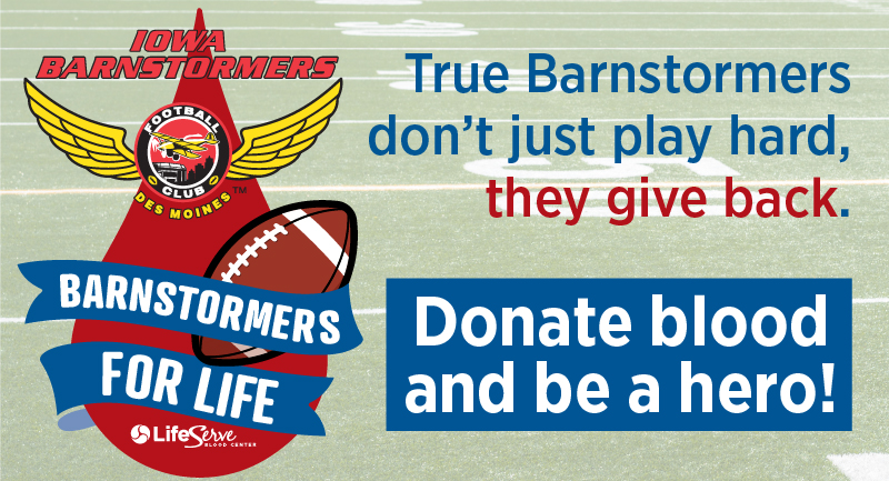 Iowa Barnstormers Blood Drive