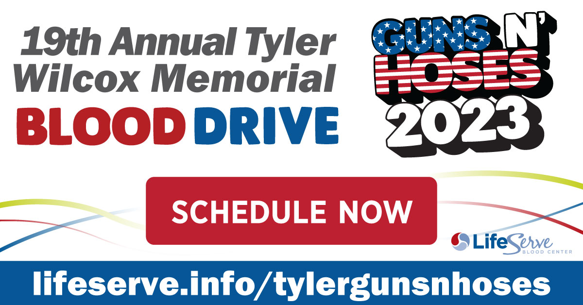 Tyler Wilcox Guns N' Hoses Memorial Blood Drive